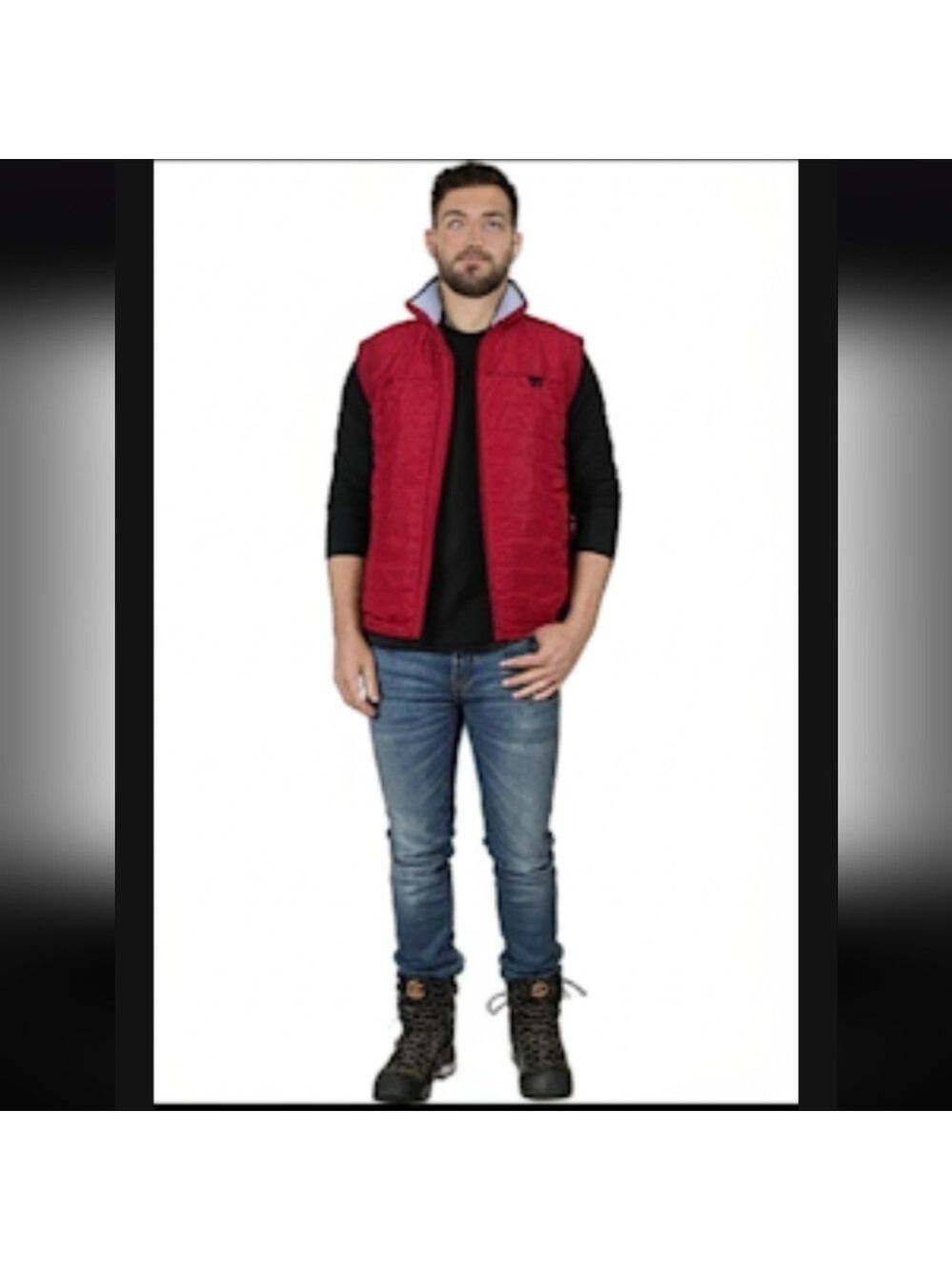 NEW True Religion Men’s Red Dahlia Quilted Full Zip HS Puffer Vest XL $149